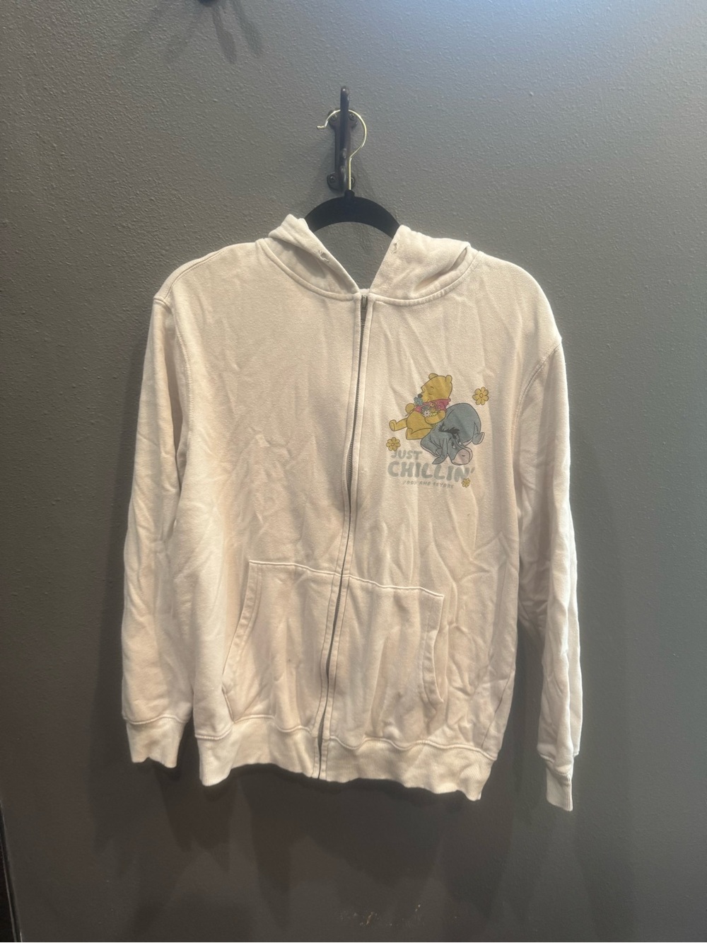 Disney White Hoodie with Black Logo Accent